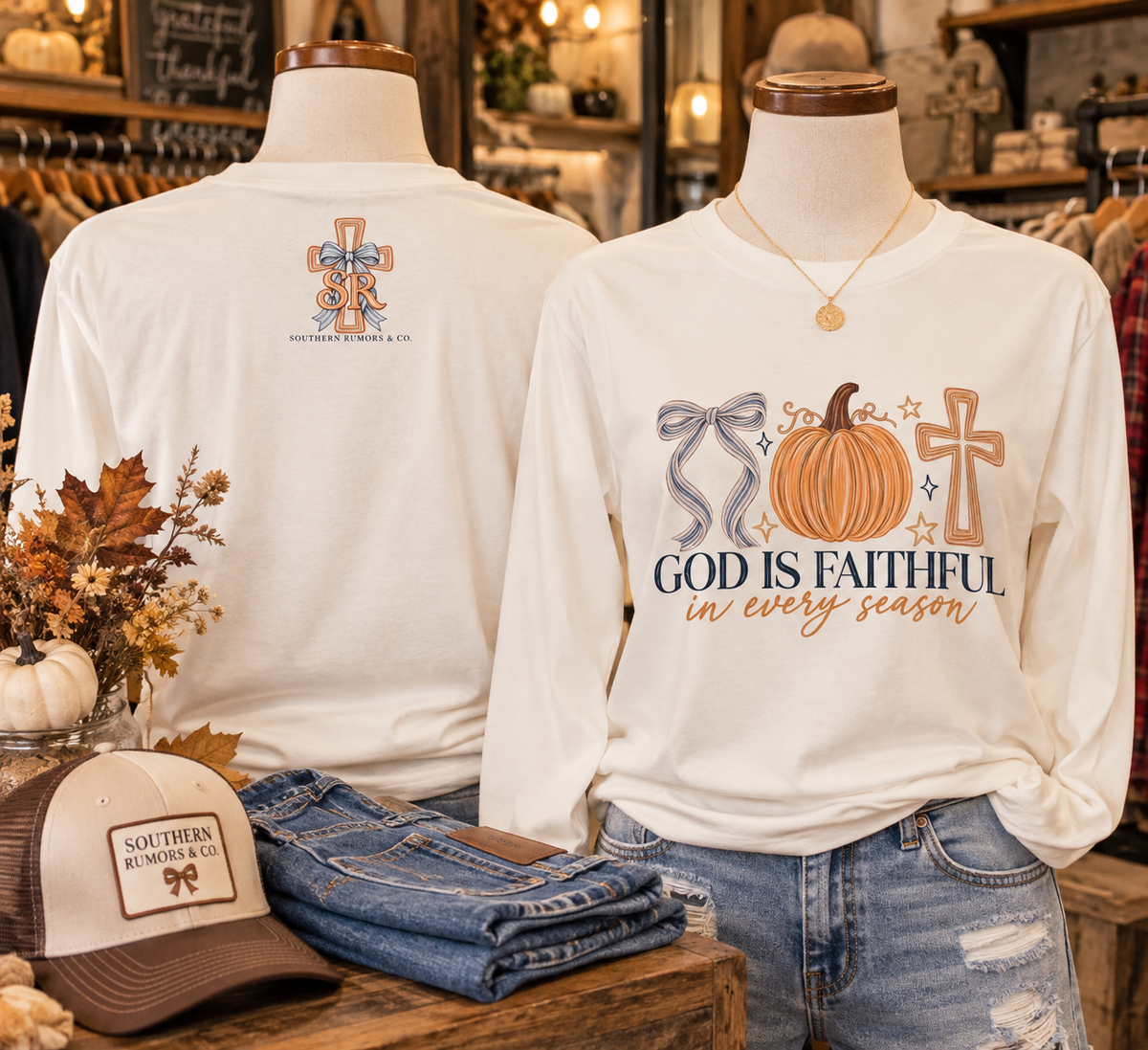 God Is Faithful in Every Season Long Sleeve Tee