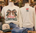 Leopard Bow Merry Christmas Sweatshirt