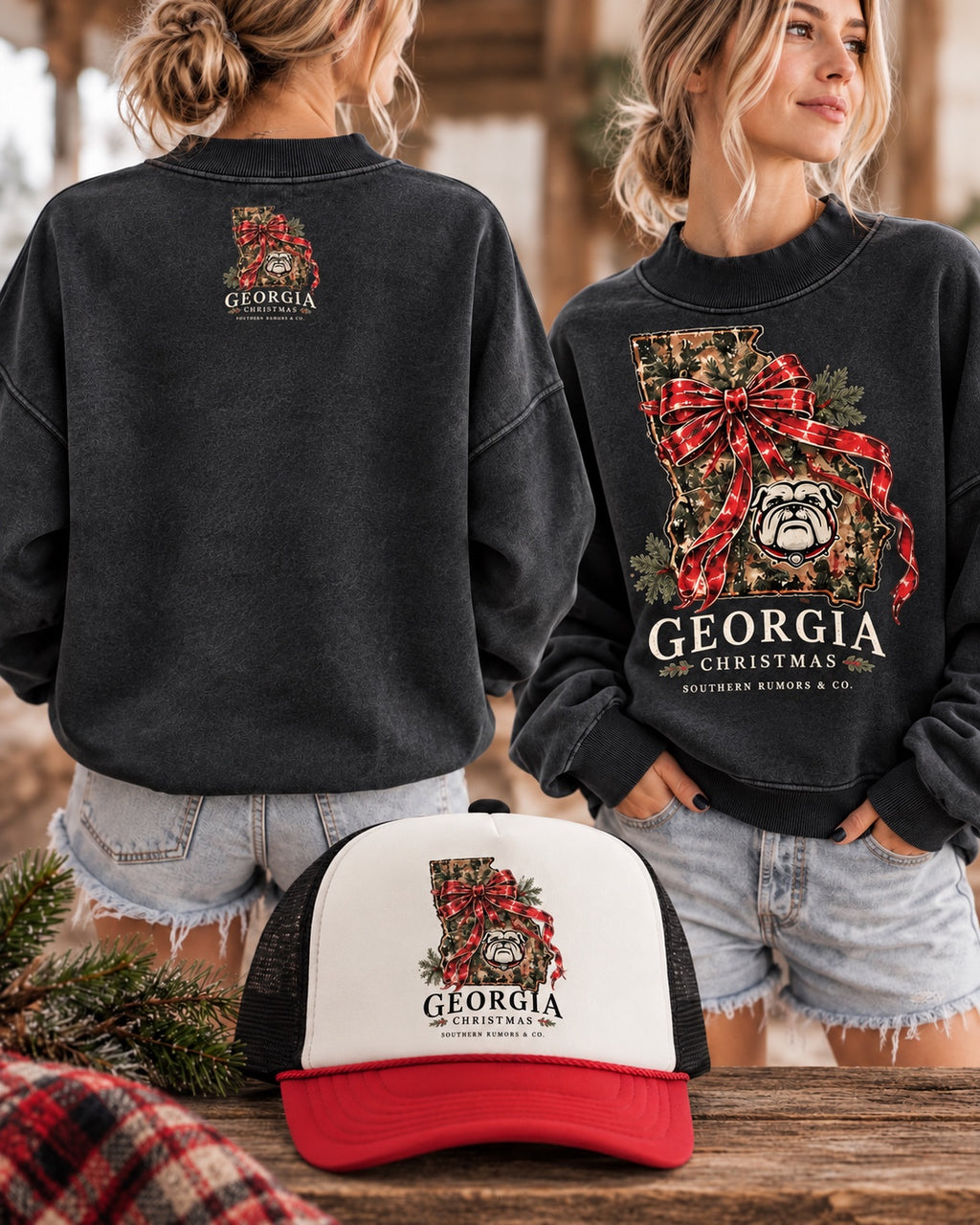Georgia Christmas Limited Edition Crewneck & Hat Bundle