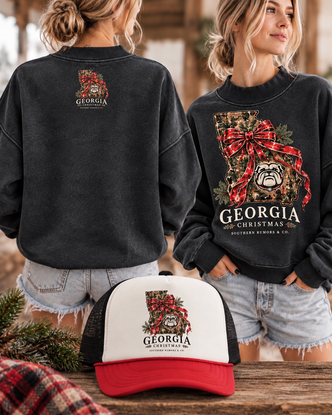 Georgia Christmas Limited Edition Crewneck & Hat Bundle